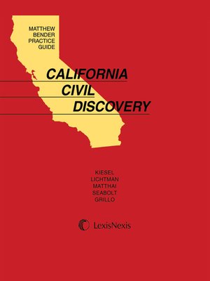 cover image of Matthew Bender Practice Guide: California Civil Discovery